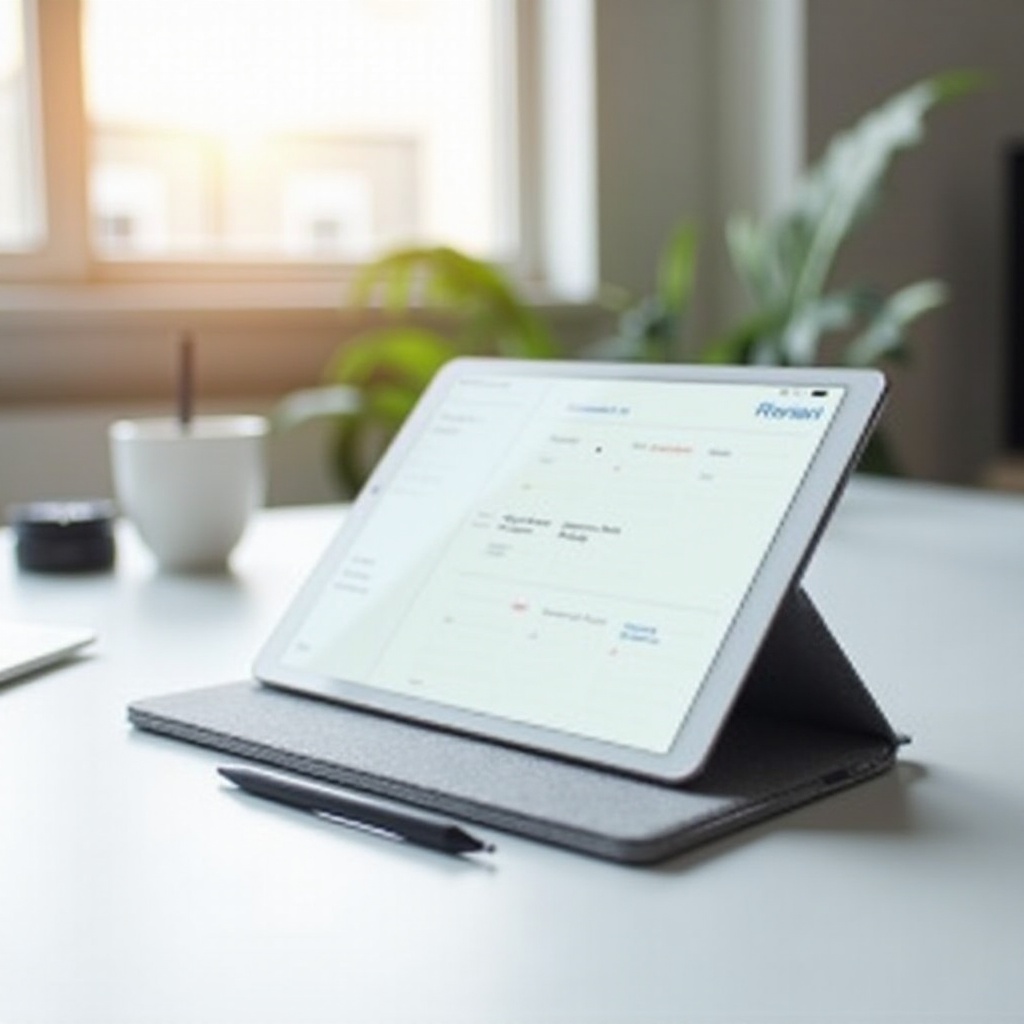 tablet per pianificazione digitale con penna